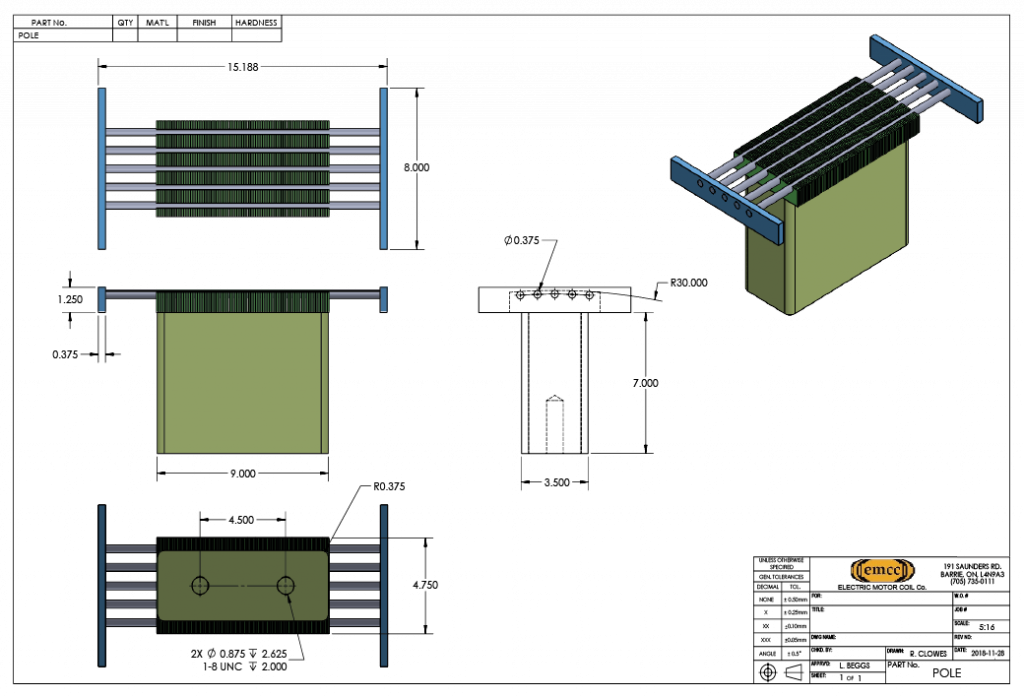 Fabricante de bobinas Fied - Dibujo CAD automático
